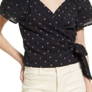 Madewell Black Floral Blouse